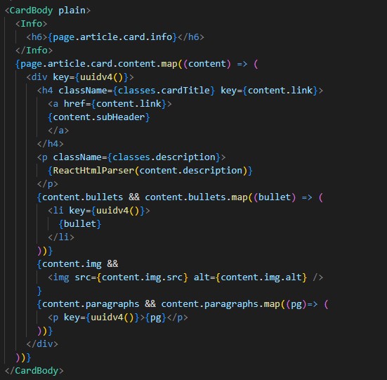 JSX Dynamic Content